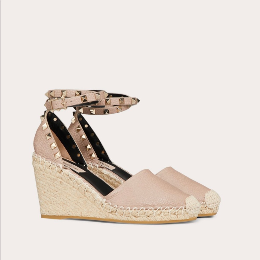 Valentino Rockstud espadrille wedge